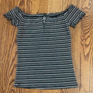 Aeropostale black and white striped top small